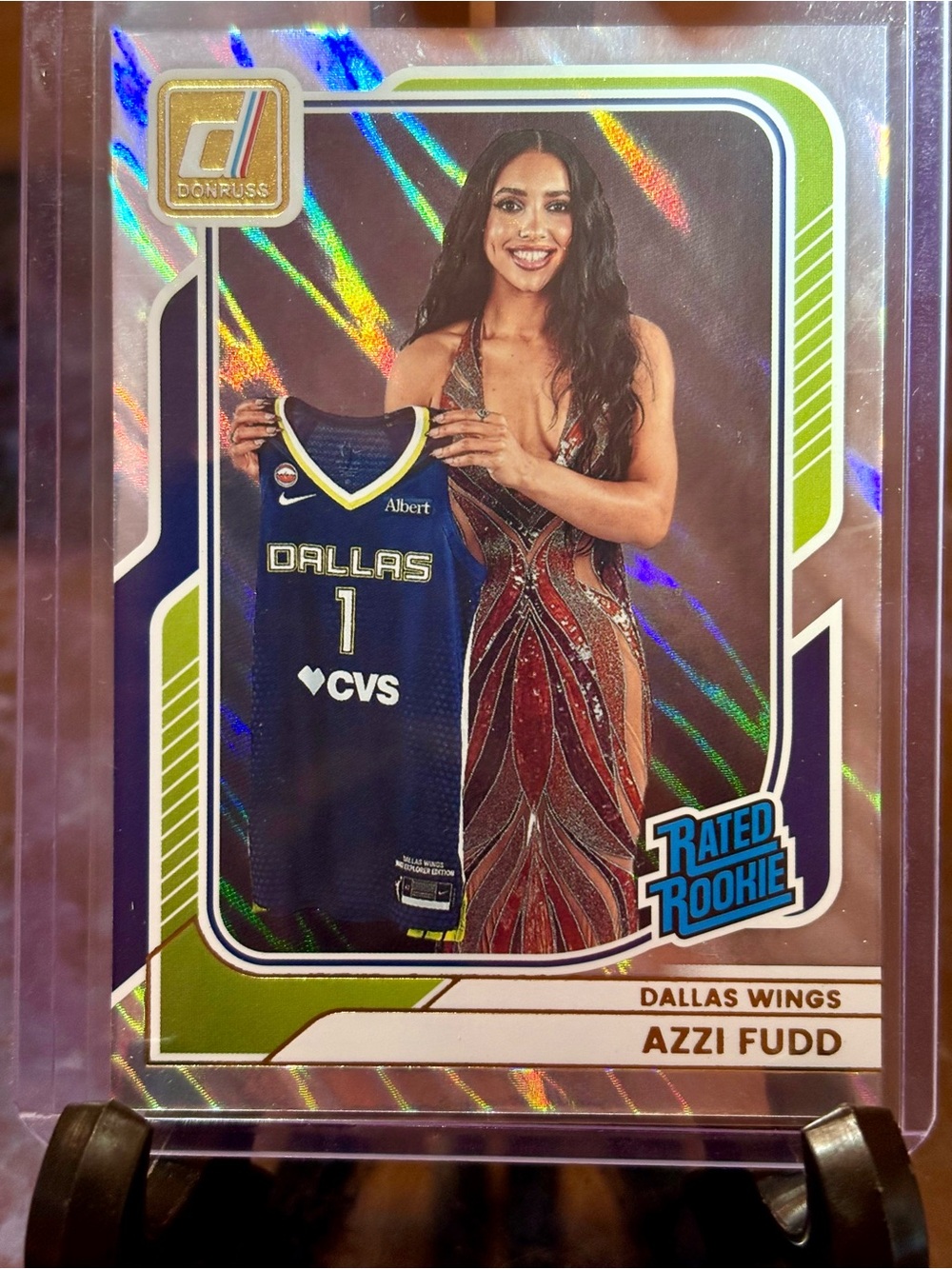 Azzi Fudd Basketball Card Silver Holo Dallas Wings Basketball Card Rated Rookie